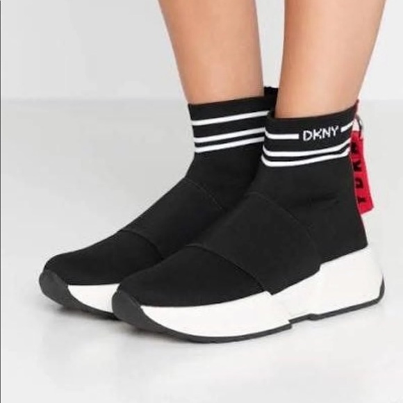 dkny sock trainers white